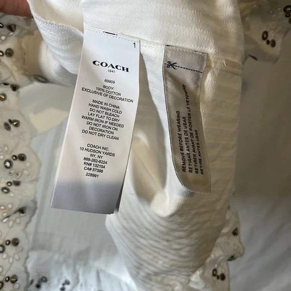 Coach ruffle prairie dress with studs size 4 - Picture 8 of 8